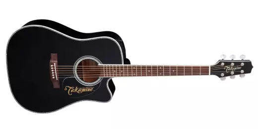 Takamine - EF341DX Dreadnought Cedar/Maple Acoustic-Electric Guitar withCase - Gloss Black