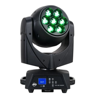 Projecteur asservi compact Vizi Hex Wash7 pour DJ américain, avec 7 LED HEX de 15 W