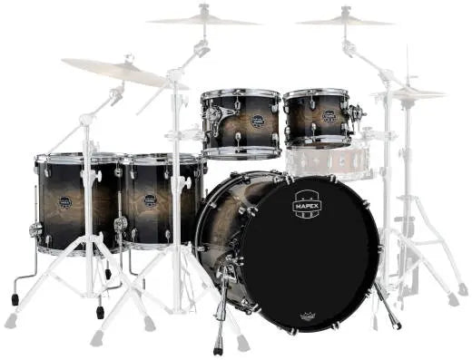 Mapex - Saturn VI 5-Piece Shell Pack (22,10,12,14,16) - Black Ink Burst