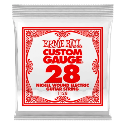 Corde simple pour guitare électrique Ernie Ball, filée en nickel, 0,028