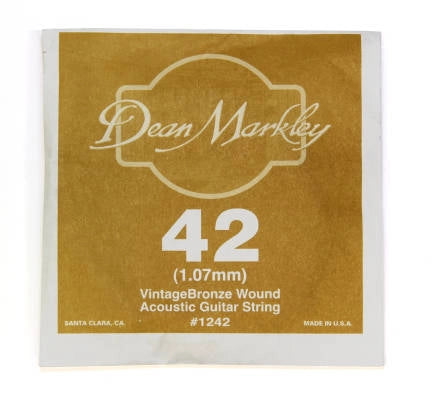 Dean Markley - Corde acoustique simple filée en bronze .042