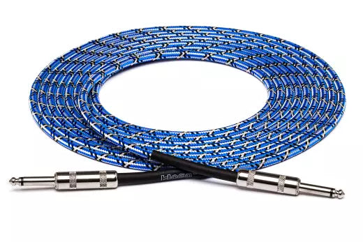 Hosa - 18 Cloth Guitar Cable - Blue/White/Black