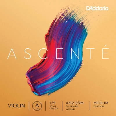 DAddario Orchestral - Ascente Violin Medium Tension Single A String, 1/2