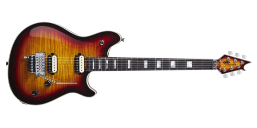EVH - Wolfgang USA avec touche en ébène et table flammée 5A - 3-Tone Burst