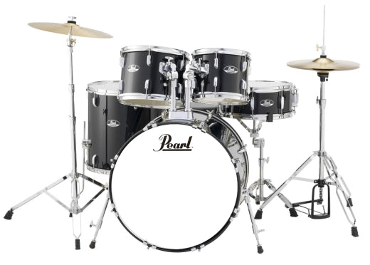 Pearl - Roadshow 5-Piece Drum Kit (22,10,12,16,SD) with Cymbals and Hardware - Jet Black