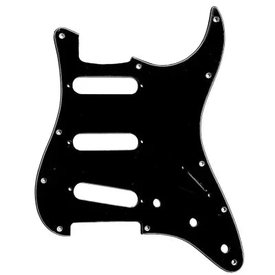 All Parts - 11-hole Pickguard for Stratocaster - Black/White/Black