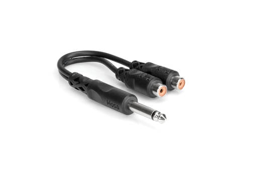 Hosa - Y Cable, Mono 1/4 (M) to Dual RCA (F)