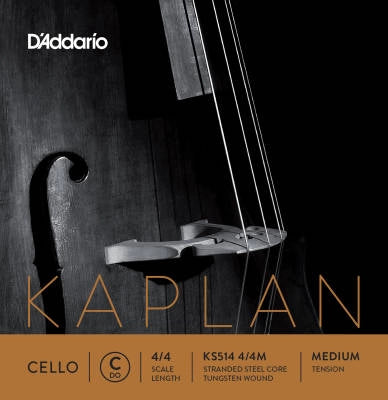 DAddario Orchestral - KS514 4/4M - Kaplan Cello Single C String, 4/4 Scale, Medium Tension