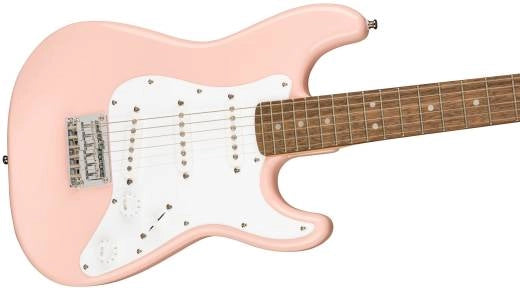 Squier - Mini Strat Electric Guitar w/Laurel Fingerboard - Shell Pink 0370121556