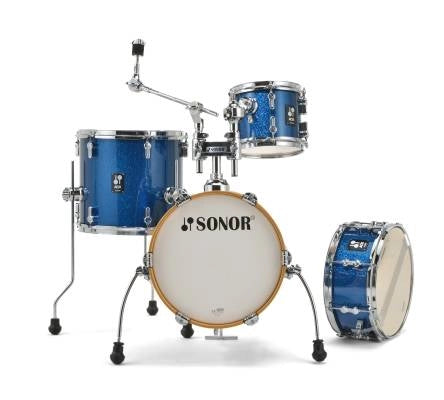 Sonor - AQX Micro Kit de 4 fûts (14, 8, 13, SD) - Bleu Océan Pailleté