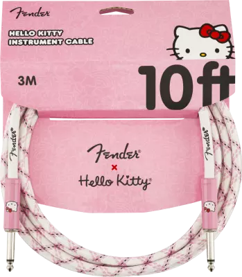 Fender - Câble tressé blanc/rose Fender x Hello Kitty - 10