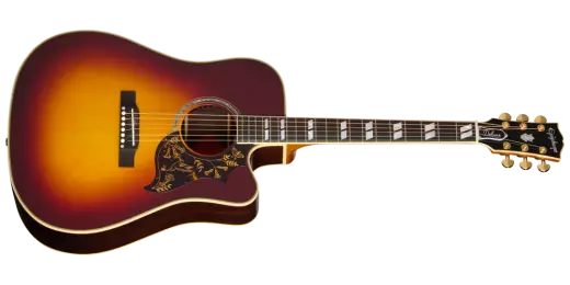 Epiphone - Hummingbird Deluxe EC Acoustic/Electric Guitar with Case - Autumn Burst
