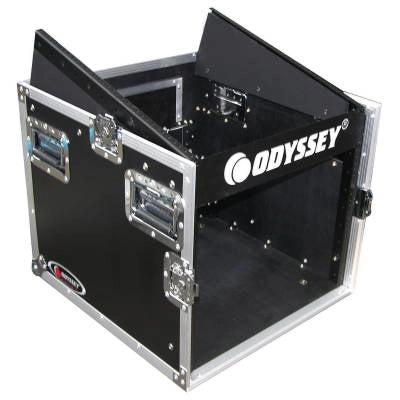 Odyssey - Flight Zone Rack combiné 10U incliné vers le haut / 8U vertical avec roulettes