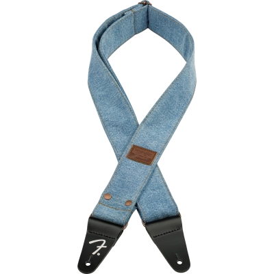Sangle en denim riveté Fender x Wrangler - Indigo clair