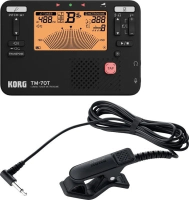 Korg - Accordeur et métronome portables avec microphone de contact - Noir