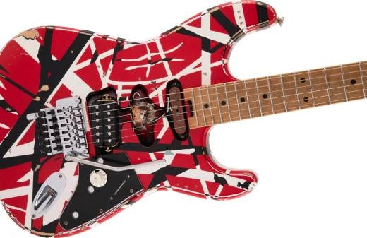 EVH - EVH Striped Series Frankie, Maple Fingerboard - Red/White/Black Relic 5107900503