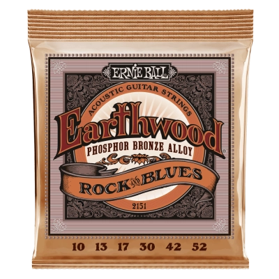 Cordes pour guitare acoustique Ernie Ball Earthwood Rock and Blues Phosphor Bronze 10-52