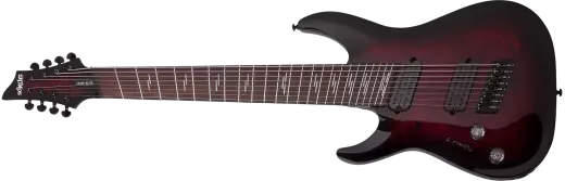 Schecter - Guitare électrique multi-échelle 8 cordes Omen Elite-8 - Black Cherry Burst (gaucher)