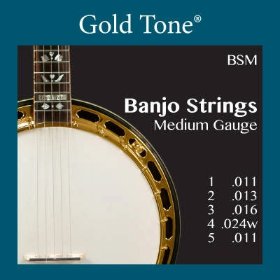 Cordes pour banjo Gold Tone, calibre moyen