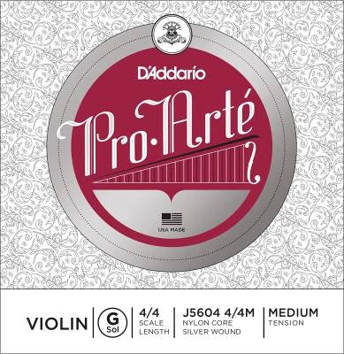 D'Addario Orchestral - J5604 4/4M - Pro-Arte Violon Corde de sol simple, diapason 4/4, tension moyenne
