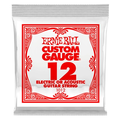 Ernie Ball - Corde simple en acier pour guitare électrique ou acoustique - .012