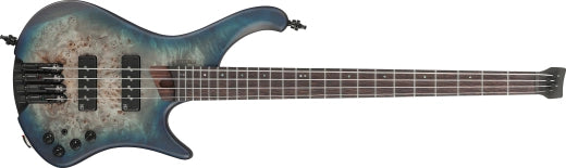 Ibanez - Guitare basse électrique ergonomique sans tête EHB avec housse - Cosmic Blue Starburst Flat