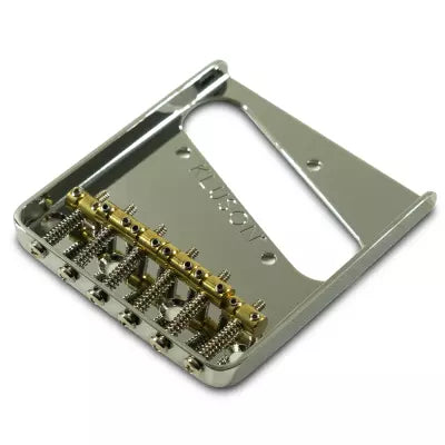 Kluson - Steel Bridge for Fender Telecaster with 6 Brass Saddles - Chrome