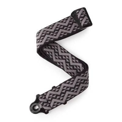 DAddario - 50mm Auto Lock Guitar Strap - Black Geometric Padded