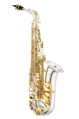 Jupiter - JAS1100SGQ 1100 Series Alto Saxophone with Case - Silver-Plated with Gold Keys