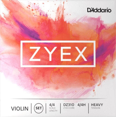 Jeu de cordes pour violon D'Addario Orchestral - Zyex, corde de ré argentée, diapason 4/4, tension forte