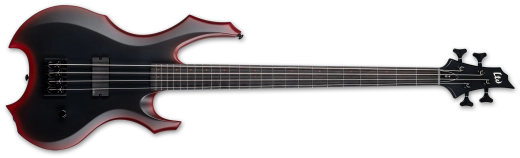 ESP Guitars - Guitare basse Signature LTD FL-4 Fred Leclercq avec étui - Noir/Rouge Burst Satin