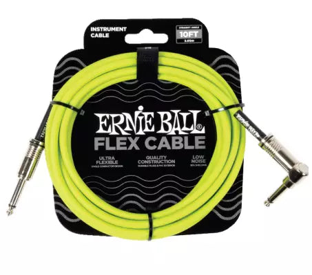 Ernie Ball - 10 Straight/Angle Flex Instrument Cable - Green
