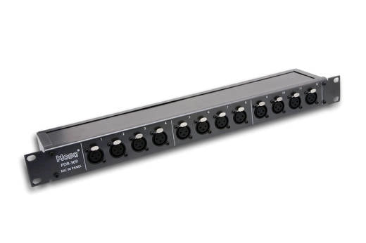 Câble Hosa - Patch Bay, 12 points, réversible, XLR3F vers XLR3M