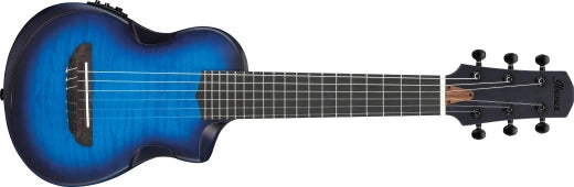 Ibanez - AUP10FMNE AU Tenor Chambered Acoustic/Electric Guitar with Gigbag - Transparent Blue Sunburst