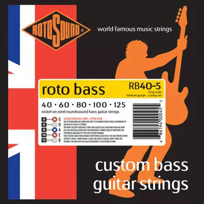 Roto Sound - Rotobass Unsilked 5 String Bass Guitar Set 40-125