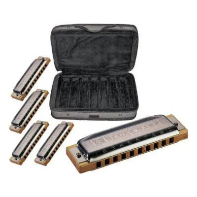 Hohner - Case of Blues Harp Harmonicas with Zippered Carrying Case