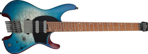 Guitare électrique sans tête Ibanez QX54QM avec housse - Blue Sphere Burst Flat