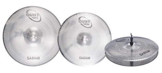 Sabian - Cymbales d'entraînement Quiet Tone - Charleston 14", Crash 16", Ride 20".
