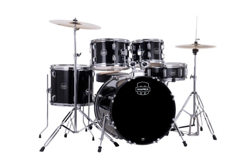 Mapex - Comet Batterie 5 pièces (20", 10", 12", 14", grosse caisse) avec cymbales et accessoires - Noir foncé