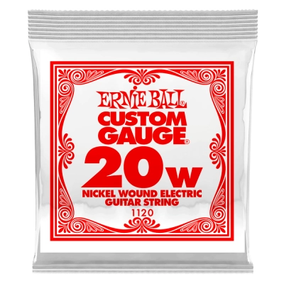 Corde simple pour guitare électrique Ernie Ball, filée en nickel, .020