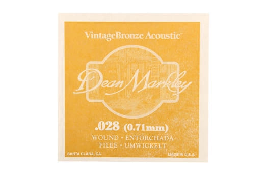 Dean Markley - Corde acoustique simple filée en bronze .028