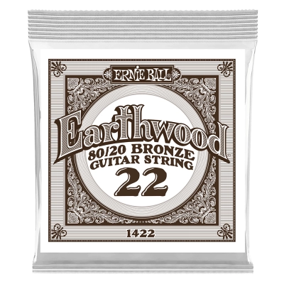 Corde simple pour guitare acoustique Ernie Ball Earthwood 80/20 Bronze - .022