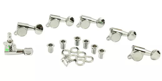 WD Music - Mécaniques de réglage Gotoh 6 en ligne à blocage Post Lock - Chrome