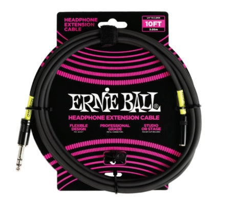 Câble d'extension pour casque Ernie Ball - Jack 6,35 mm vers jack 3,5 mm - 3 m