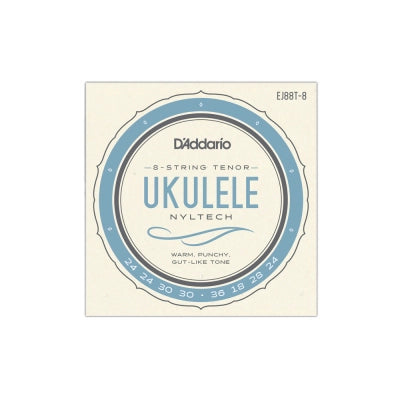 DAddario - Ensemble de 8 cordes pour ukulélé ténor Nyltech