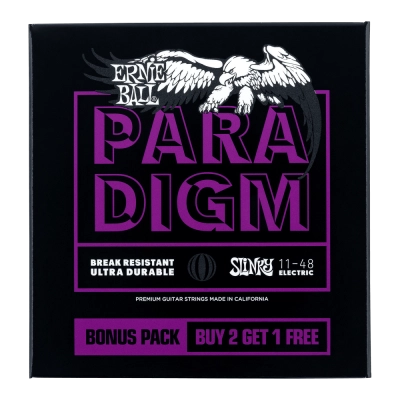 Cordes pour guitare électrique Ernie Ball Paradigm - 11-48 (lot de 3)