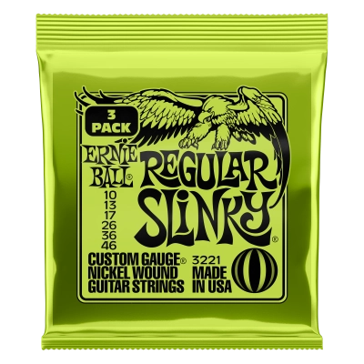 Ernie Ball - Lot de 3 cordes électriques Regular Slinky 10-46