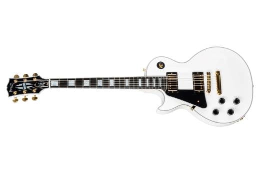 Gibson Custom Shop - Les Paul Custom Touche ébène, gaucher - Blanc alpin
