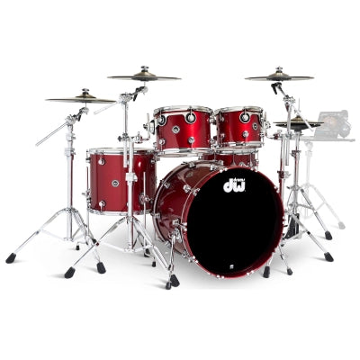 Drum Workshop - DWe 5-Piece Drumset with Cymbals and Hardware - Black Cherry Metallic