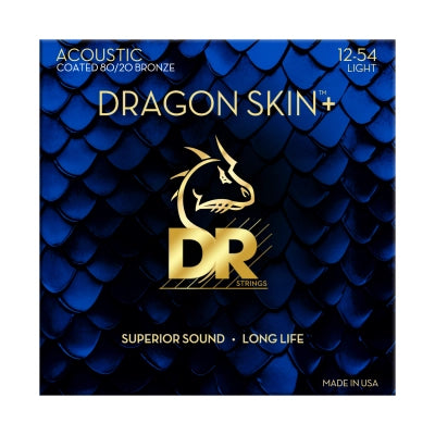 DR Strings - Dragon Skin+ 80/20 Bronze pour guitare acoustique - Léger (12-54)